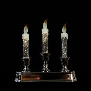 The Holiday Aisle Pre-Lit LED 3-Tier GlitterChristmas Flameless Candle THLA3284